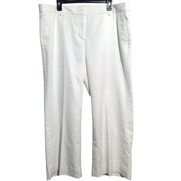 J. Crew Peyton High-Rise Pant in Stretch Linen Size 18 White NWT 25.5" Inseam - Picture 1 of 4